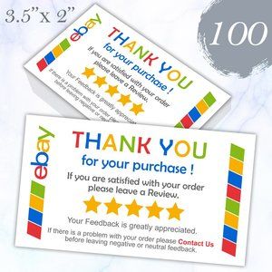 100 Thank You Cards ebay